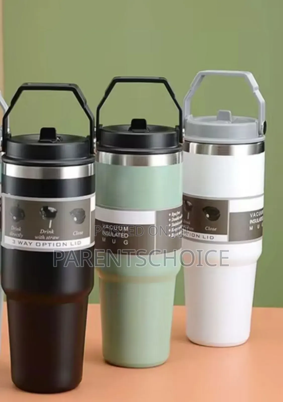 Stainless Steel Vacuum Cup Insulated Mug With Straw - 800ml