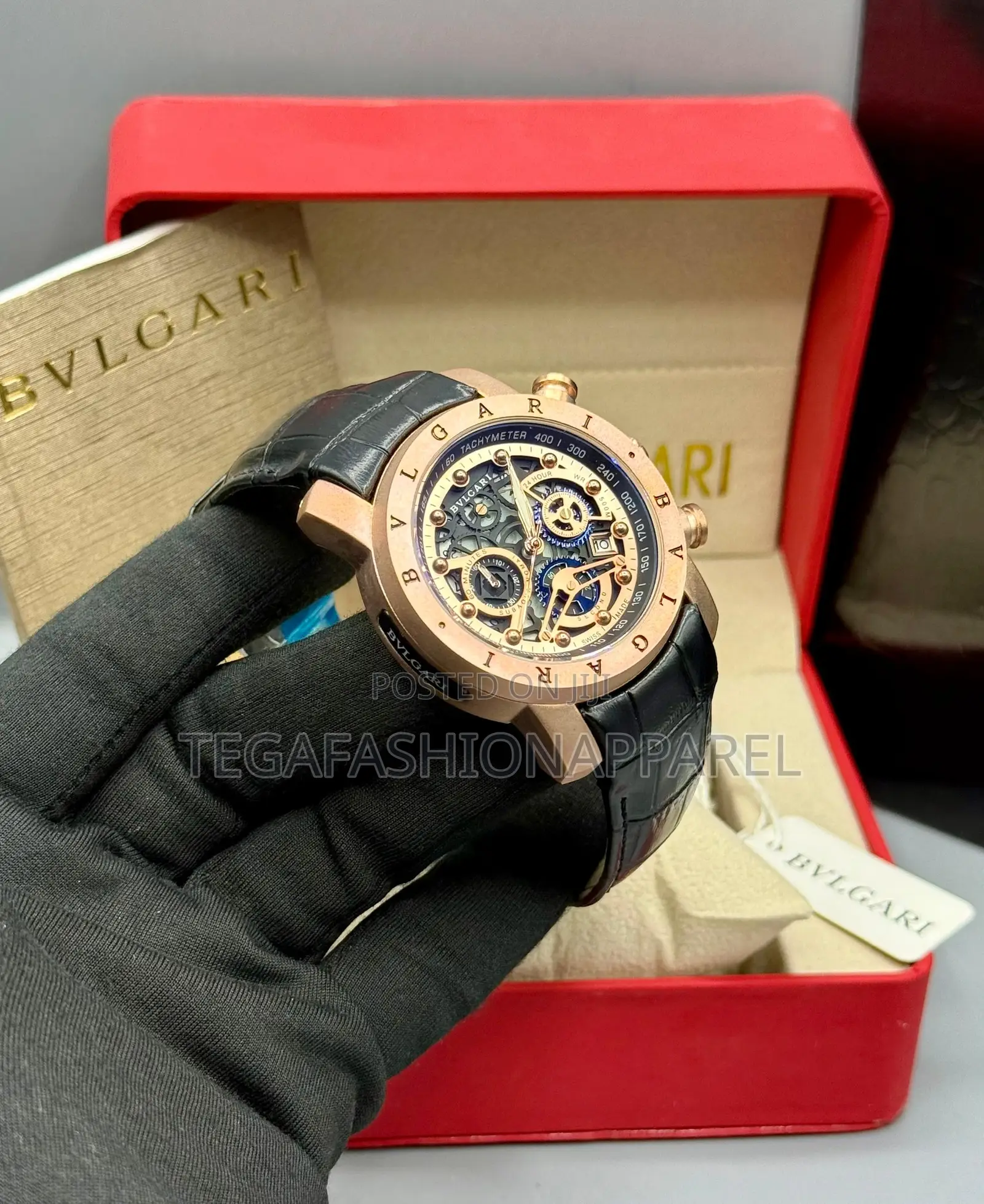 Bvgalri Chronographic Genuine Leather Wristwatch