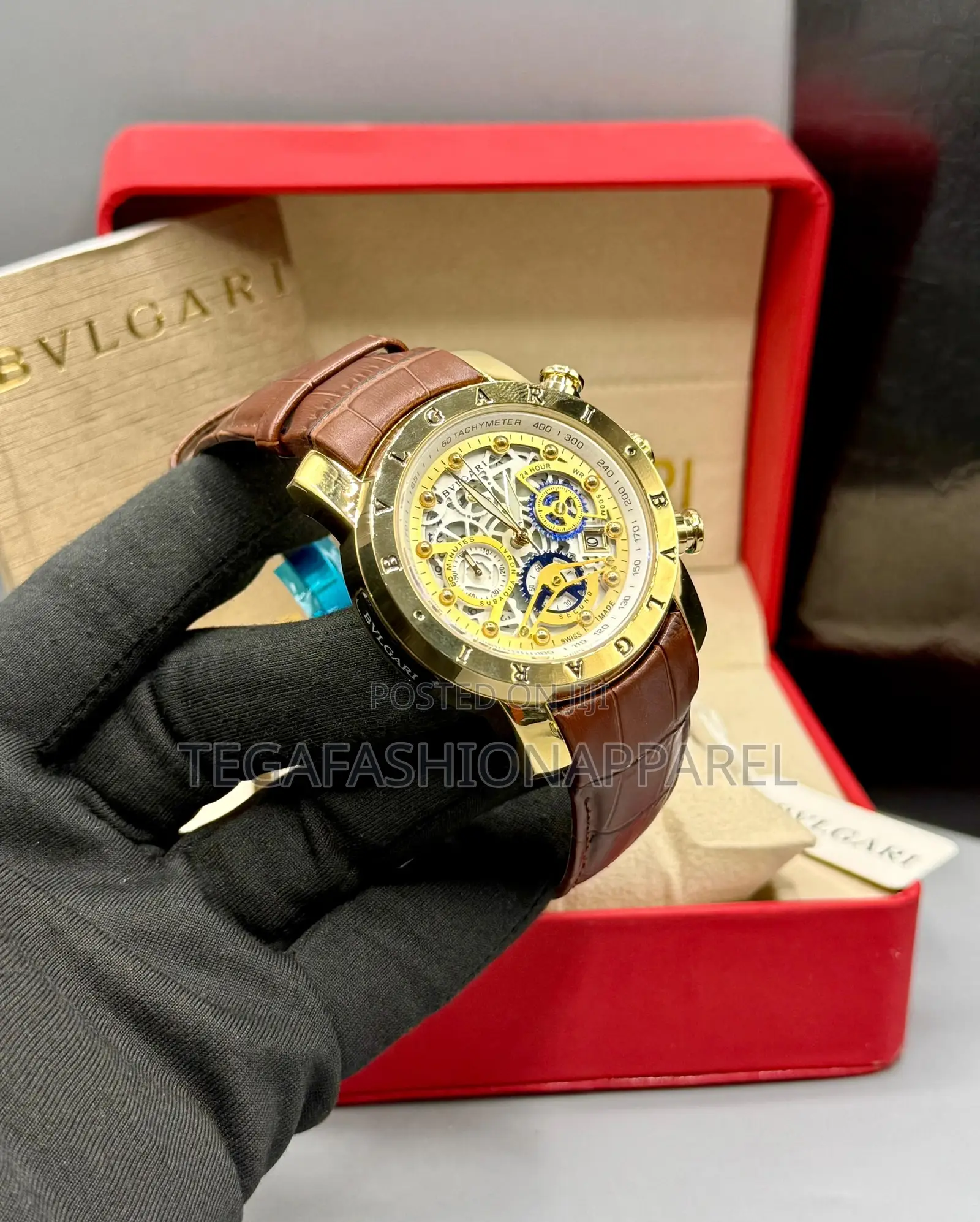 Bvgalri Chronographic Genuine Leather Wristwatch