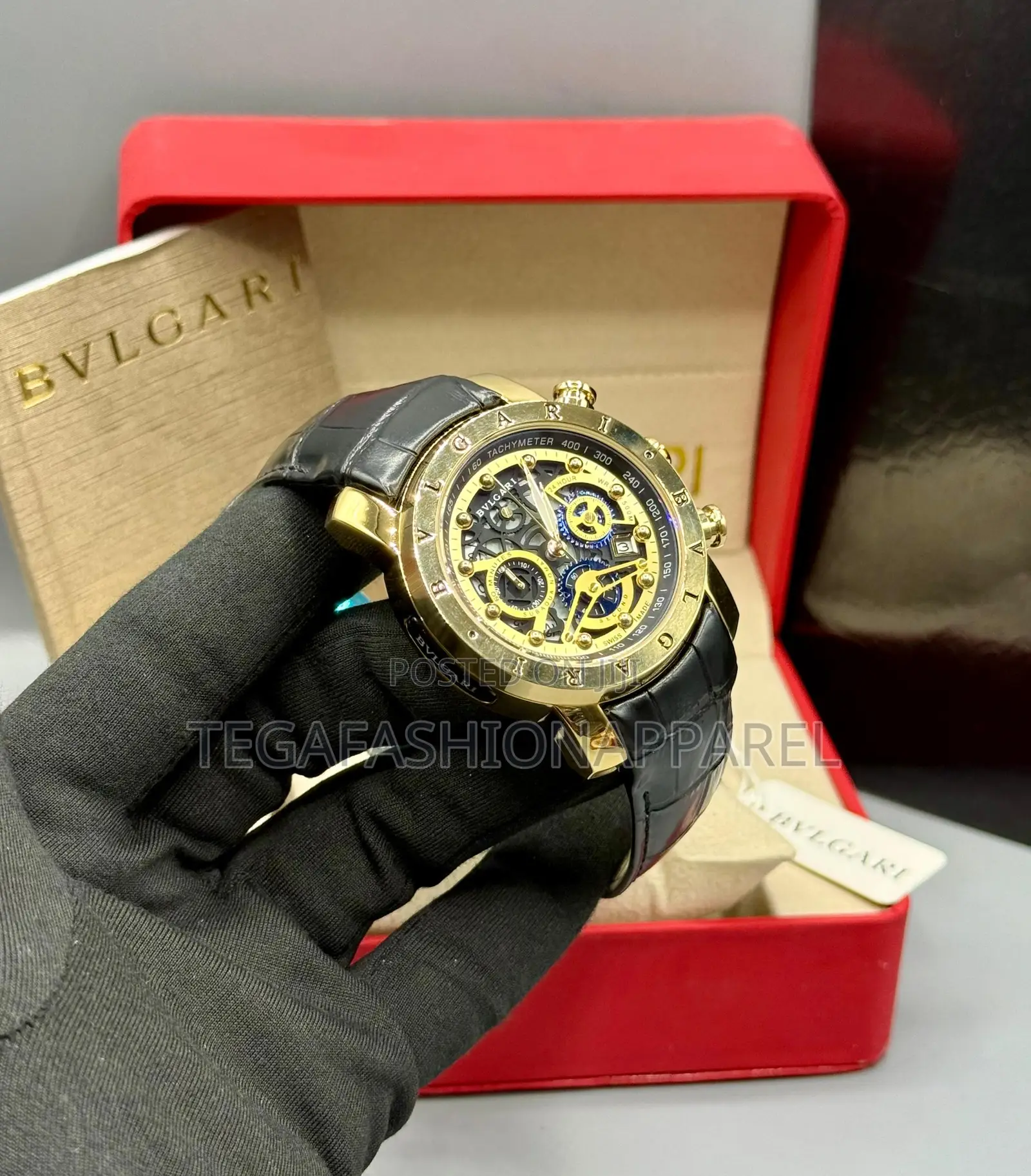 Bvgalri Chronographic Genuine Leather Wristwatch
