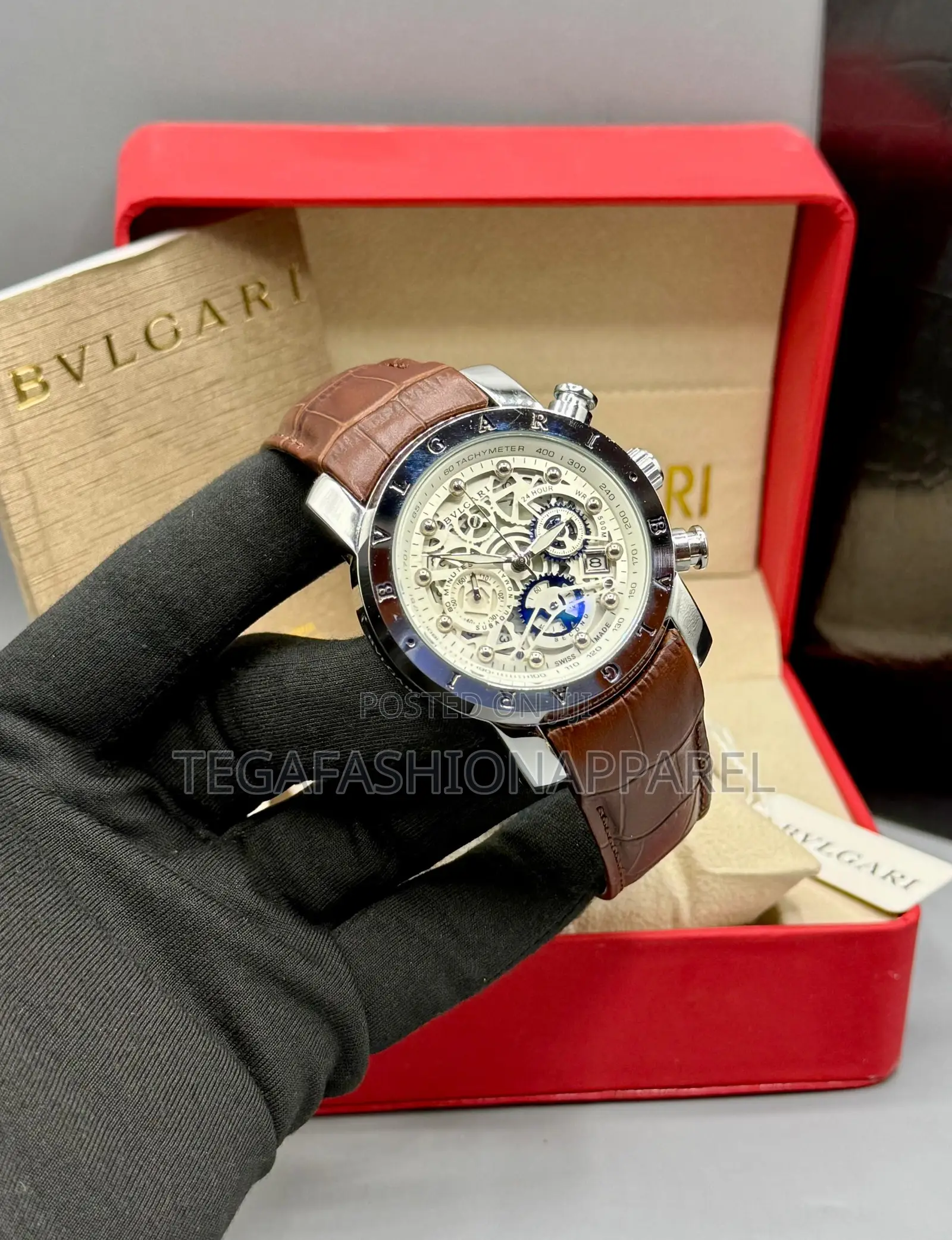 Bvgalri Chronographic Genuine Leather Wristwatch