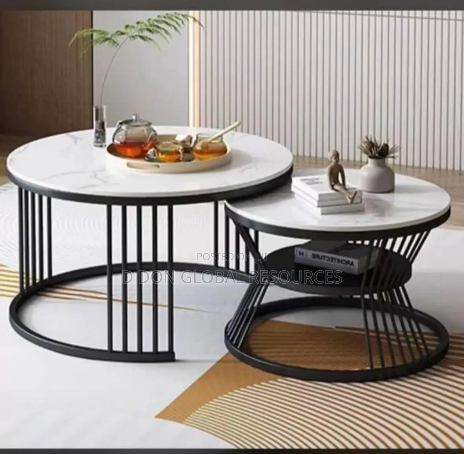 White Stone Top Centre Table