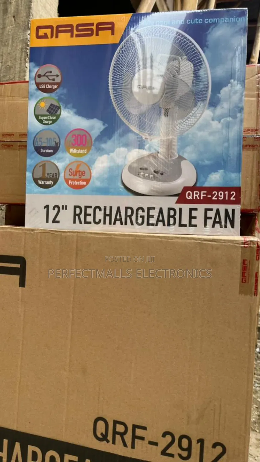 Qasa 12 Inch Table Rechargeable Fan QRF-2912