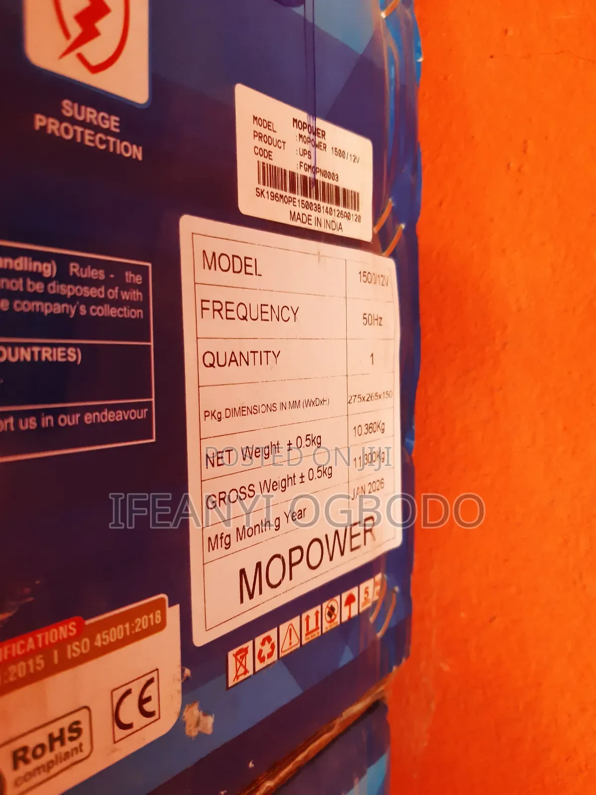 Mopower Solar Inverter 1.5kva 12v