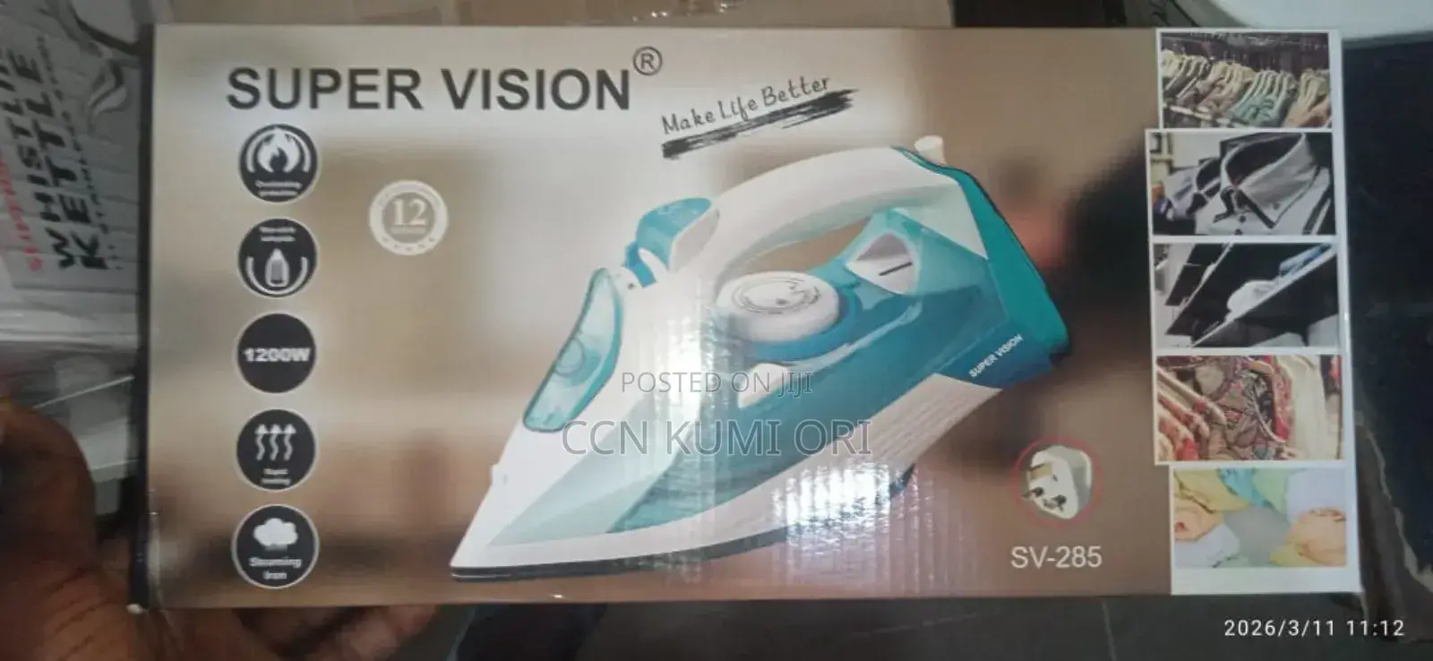 Super Visoin Steam Iron Sv 385. 1200watts