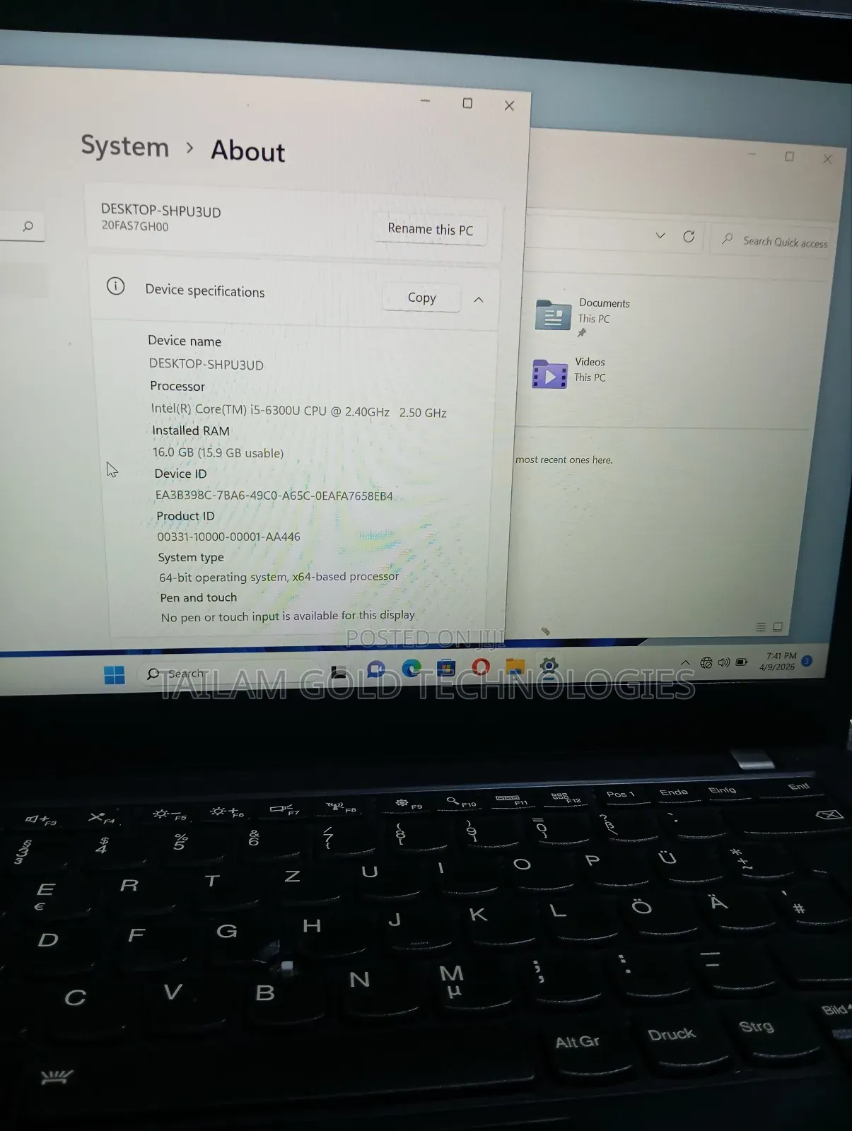 Laptop Lenovo ThinkPad Yoga 16GB Intel Core i5 SSD 256GB