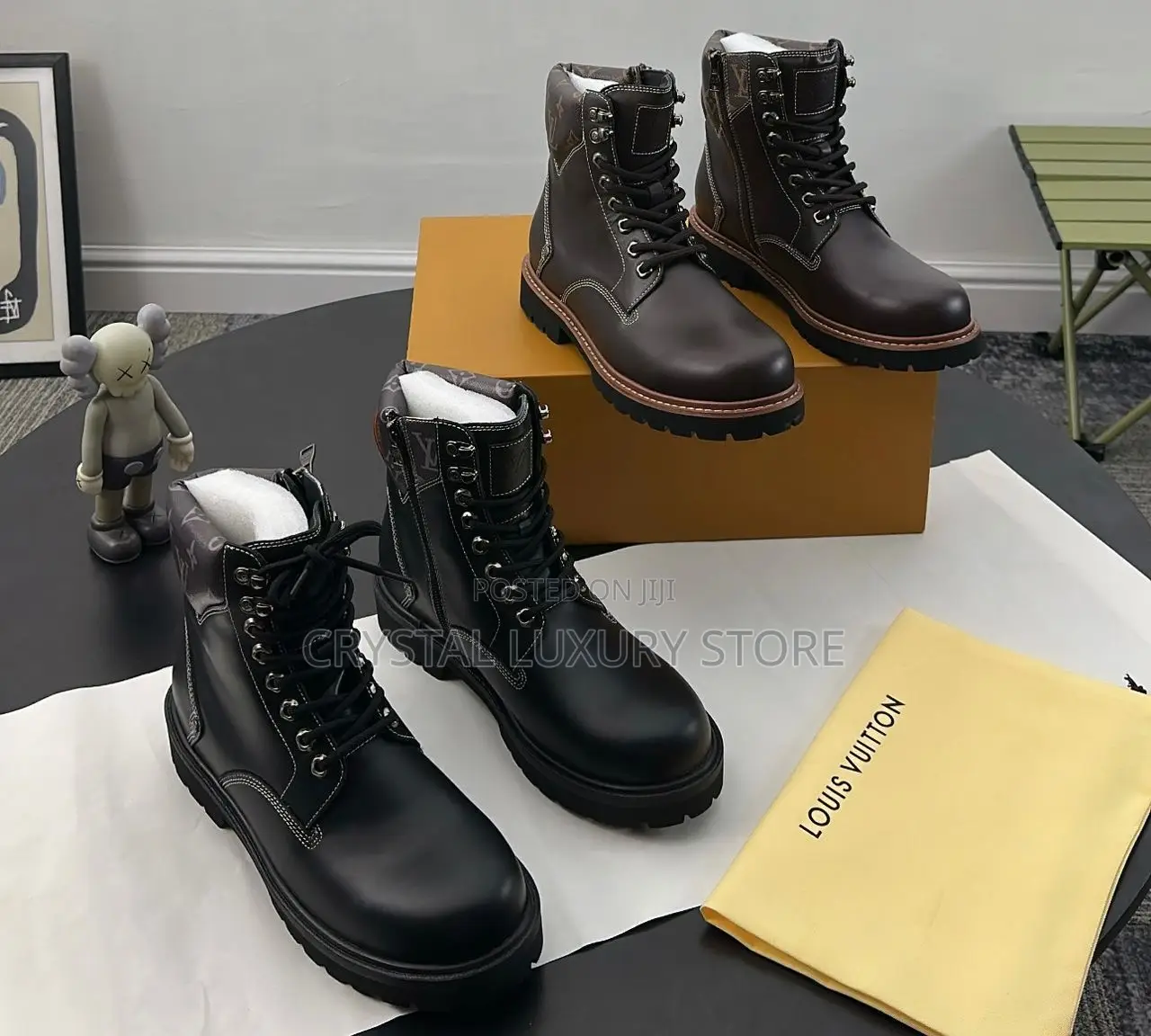 Louis Vuitton Quality Luxury Men Genuine Leather Boots