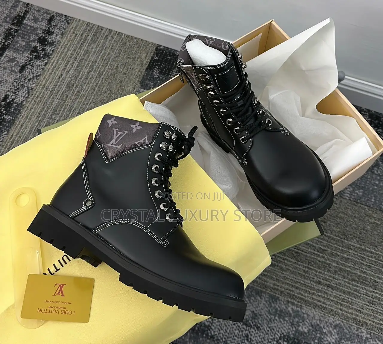 Louis Vuitton Quality Luxury Men Genuine Leather Boots