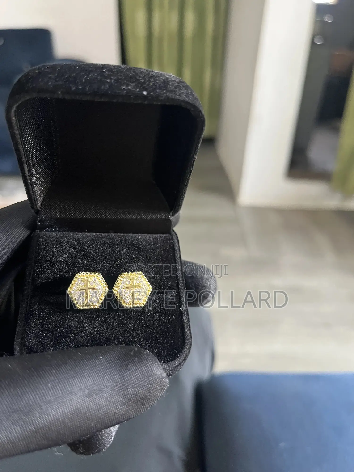 Quality Cross Platinum Plated Gold Silver Studs Earring Cz Earring