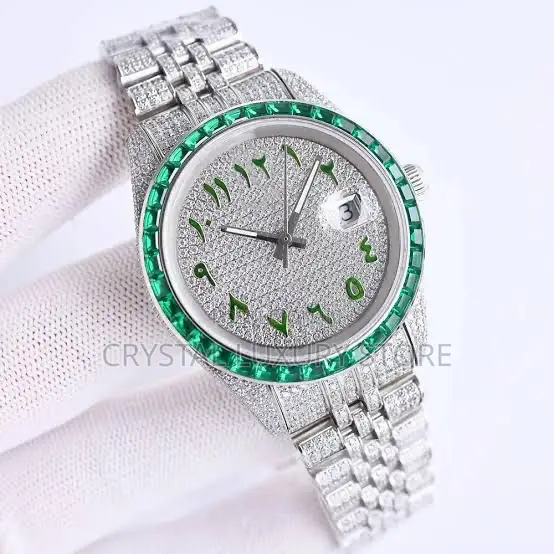 Moissanite Diamond Fully Iced Automatic Watch Passes the Diamond Test