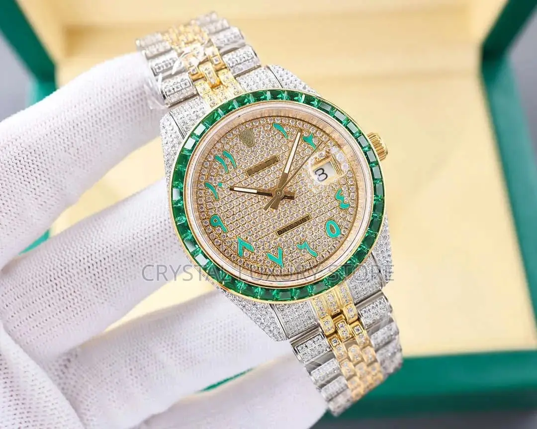 Moissanite Diamond Fully Iced Automatic Watch Passes the Diamond Test