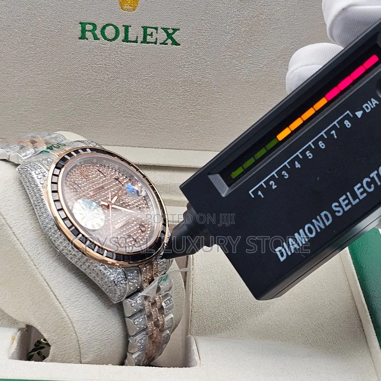Moissanite Diamond Fully Iced Automatic Watch Passes the Diamond Test