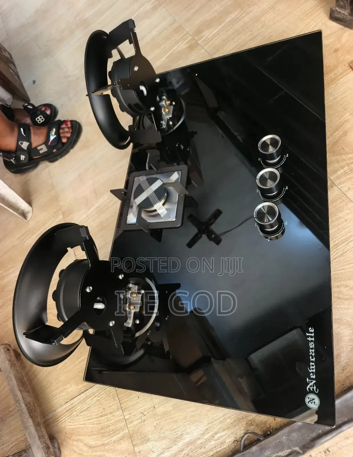Original Newcastle Built-in Flips Up 3 Gas Burners Automatic Copper
