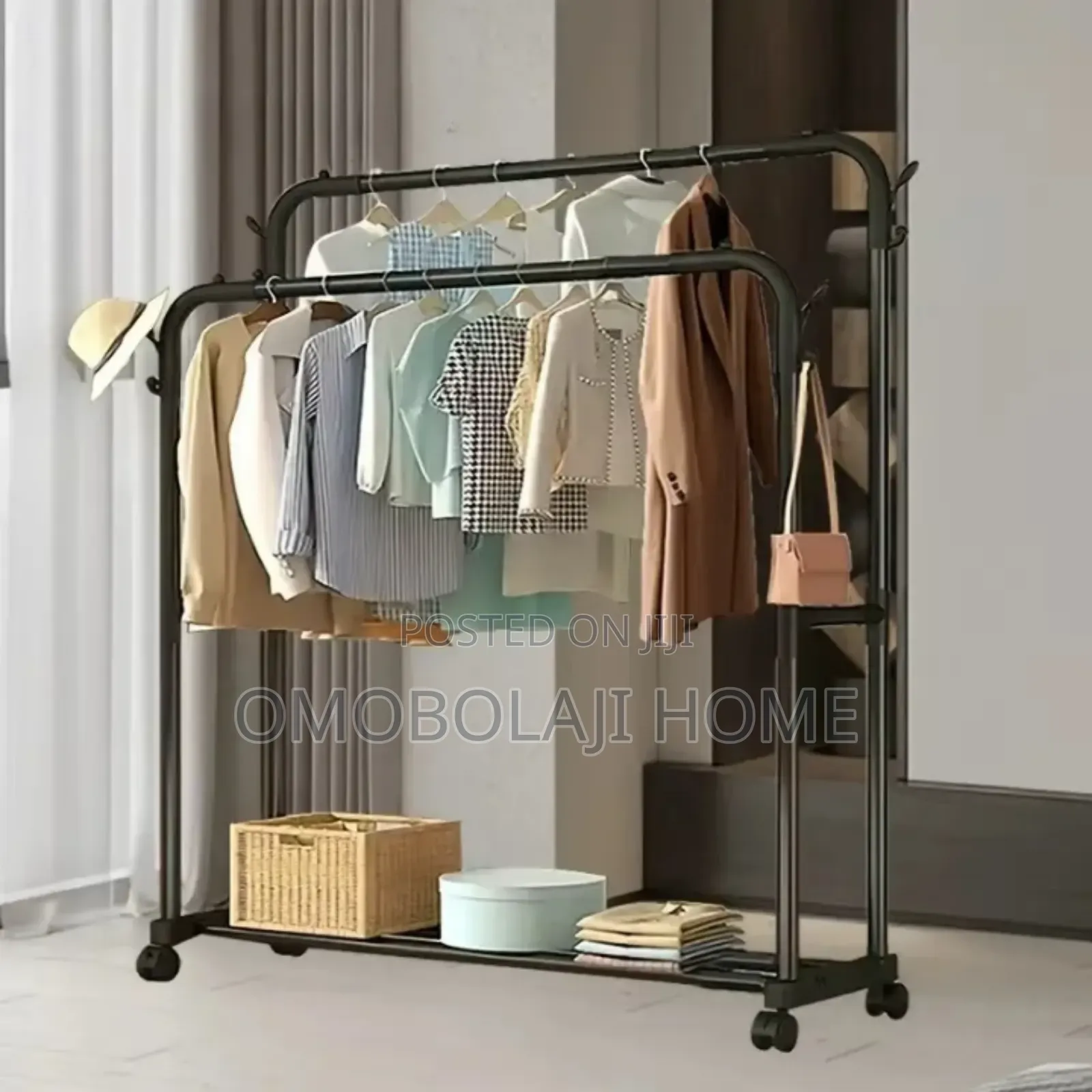 48 Kg Double Pole Hanger With Movable Tyres