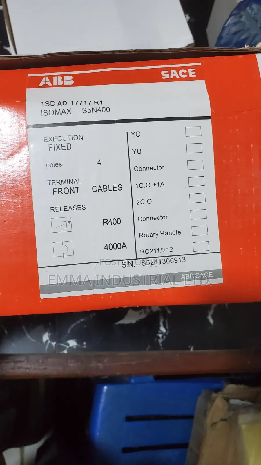 Isomax Abb Breaker 400amp 4p