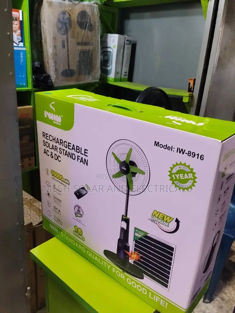 Rechargeable Solar Stand Fan Ac Dc