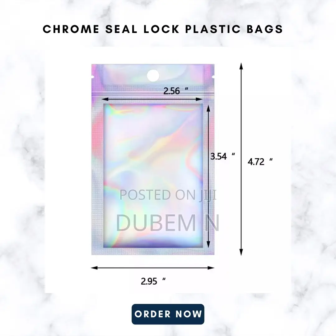 Chrome Seal Lock Plastic Bags For Food And Jewellery Packaging
