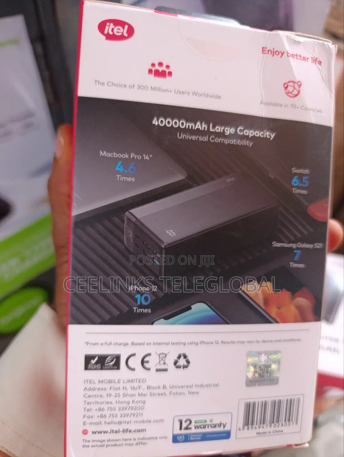New 40,000mah Original Itel Power Bank(A1490)