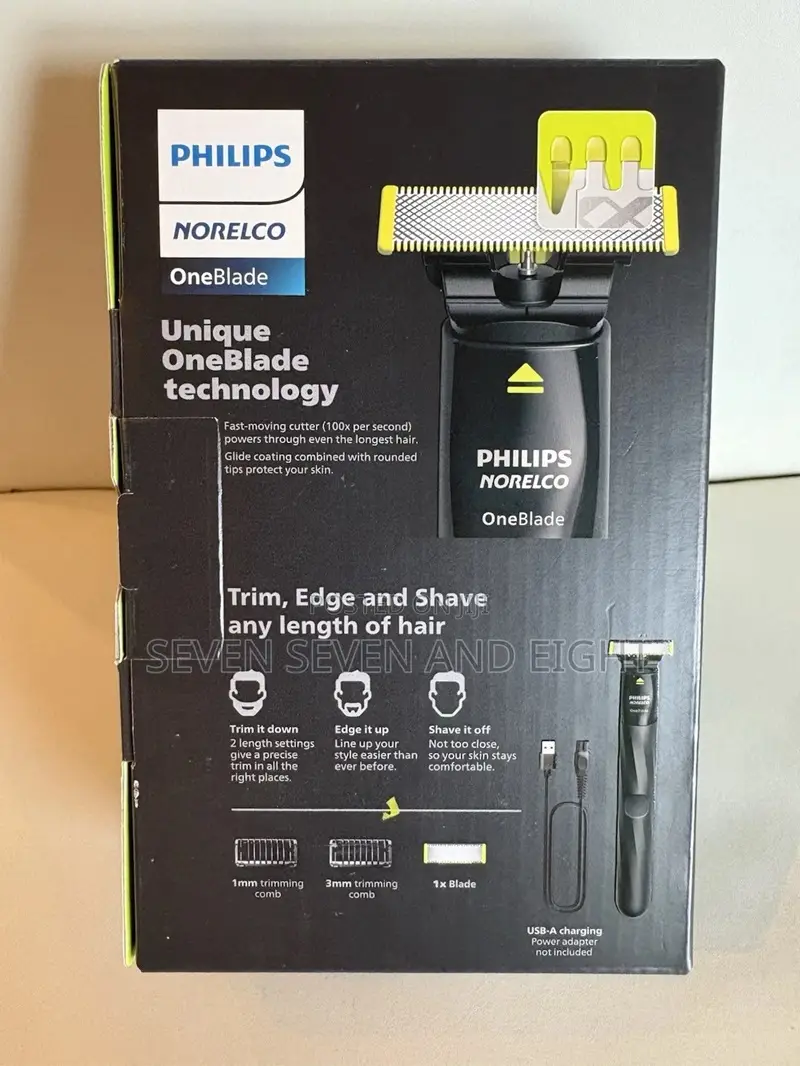 Philips Norelco Oneblade Men's Wet Dry Trimmer Shaver With 2 Combs