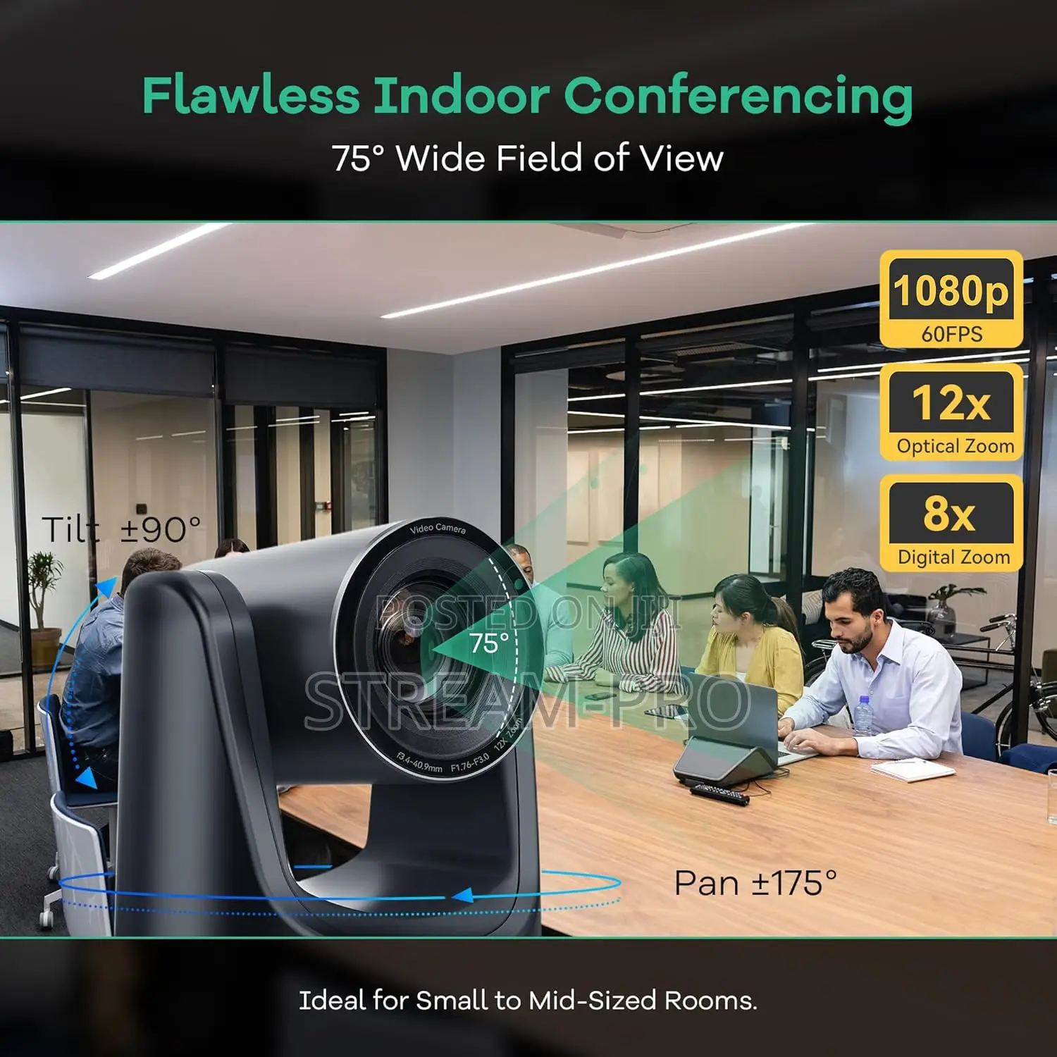 Tongveo PTZ Camera Ai Auto Tracking 12x Optical Zoom Hdmi/Usb3.0