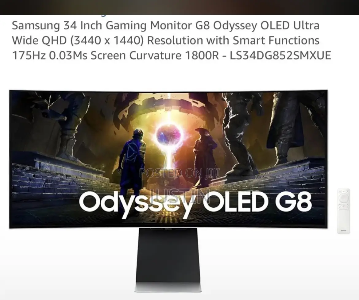 Samsung 34 Inch Smart Gaming Curved Monitor G8 Odyssey Oled Ultrawide