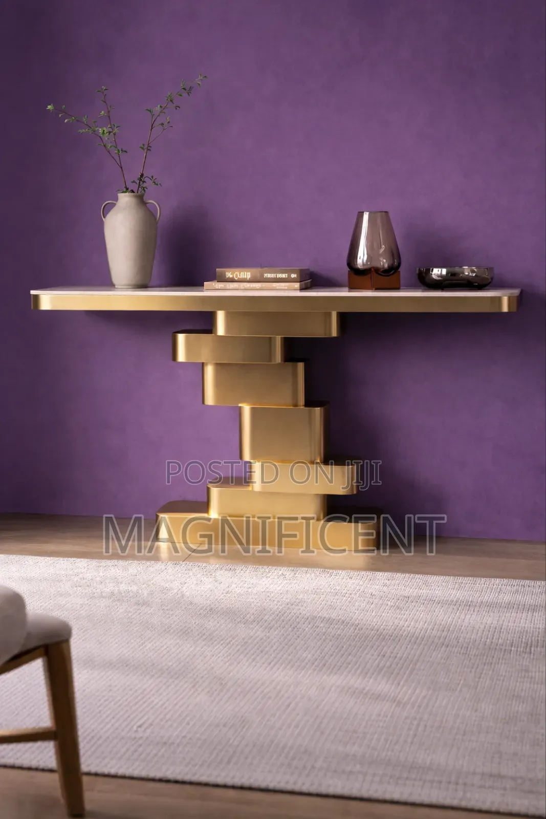 Premium Console Table With Gold Finish – Elegant Home Decor