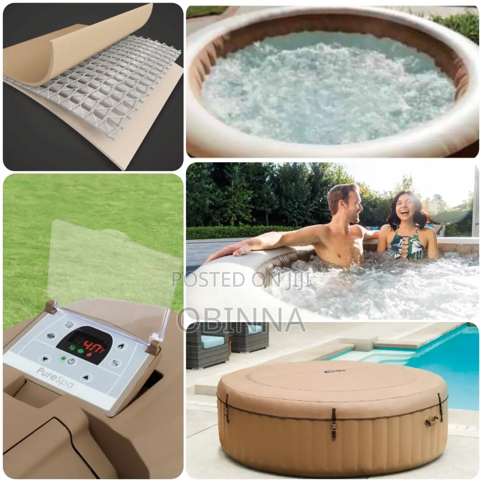 Intex Purespa Chevron Bubble Deluxe Inflatable Spa - 4 People