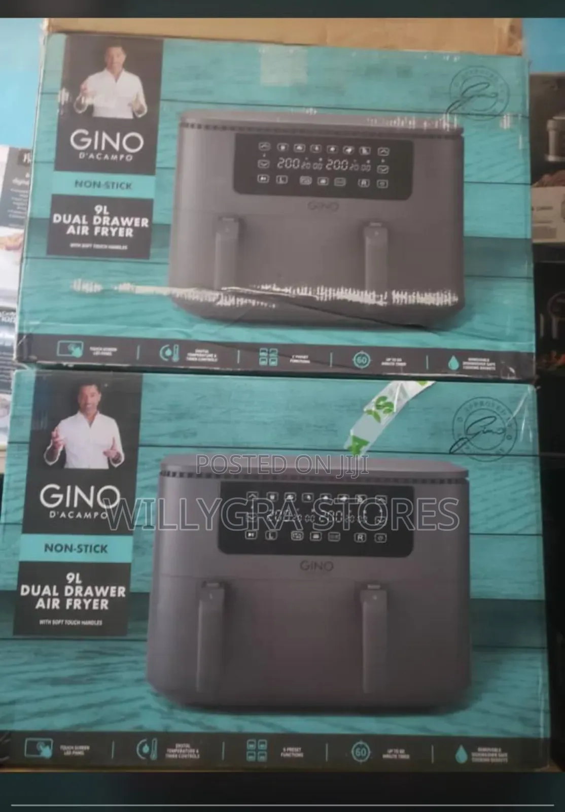 Gino d'Acampo Grey 9l Dual Drawer Air Fryer