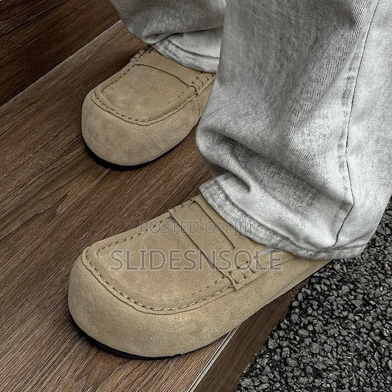 FDCP Suede Platform Penny Loafer Mules