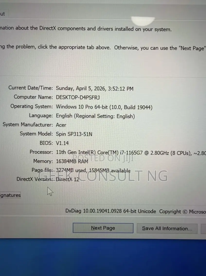 Laptop Acer Spin 3 16GB Intel Core i7 SSD 512GB