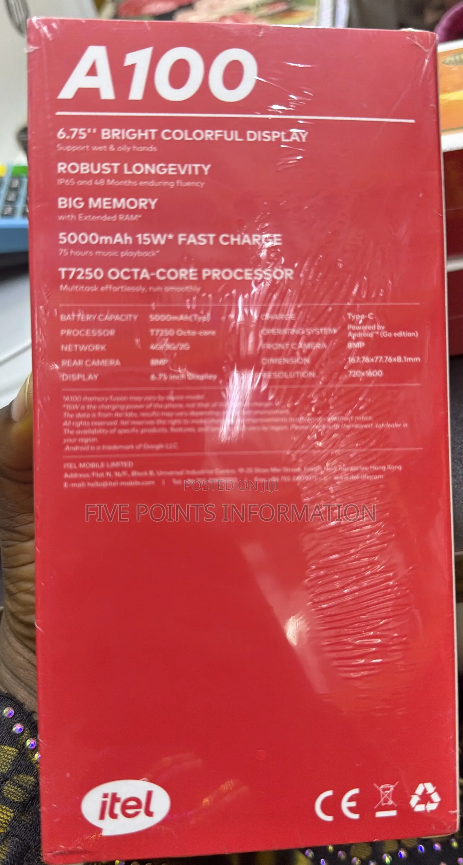 New Itel A100 128 GB Black