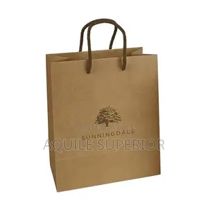 Brown A4 Portrait Craft Paper Bag Print, 110gsm, Imported Handle