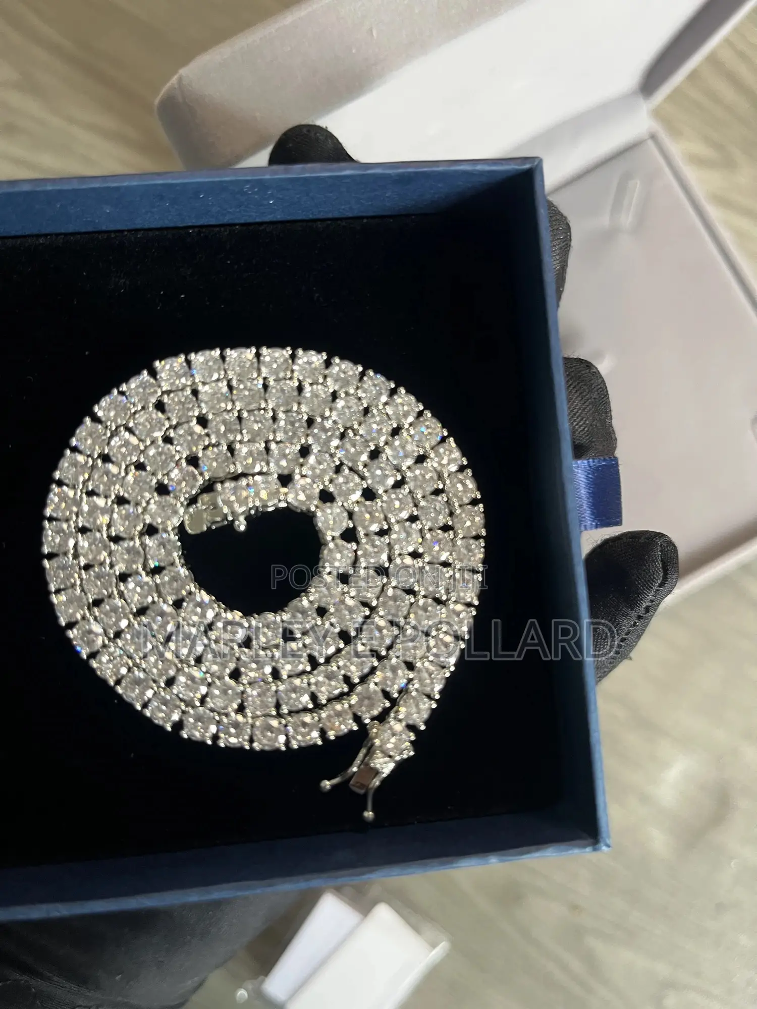 Rose Gold Cz Stones 14kt Gold Plated Tennis Luxury Necklace