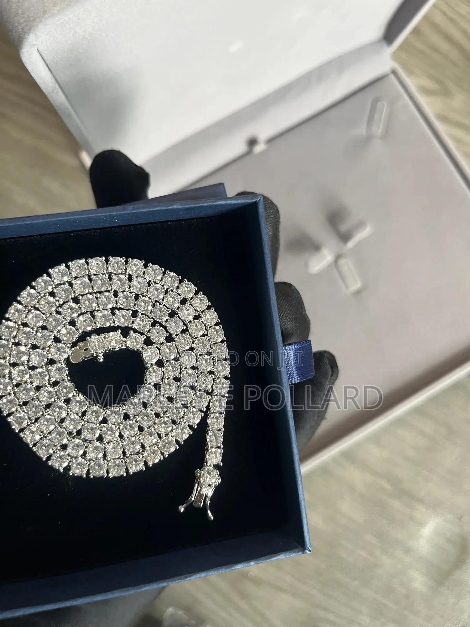 Rose Gold Cz Stones 14kt Gold Plated Tennis Luxury Necklace