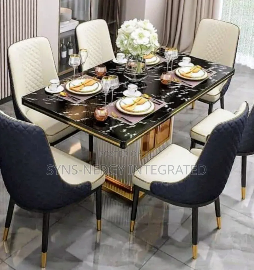 Stylish Marble Top Dinning Table and Chairs