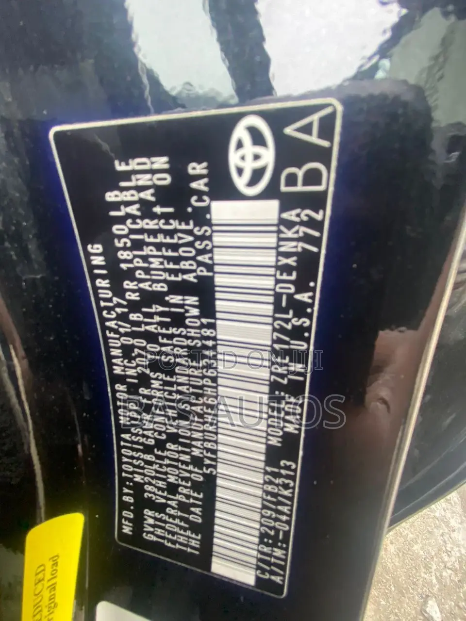 Toyota Corolla 2017 Black