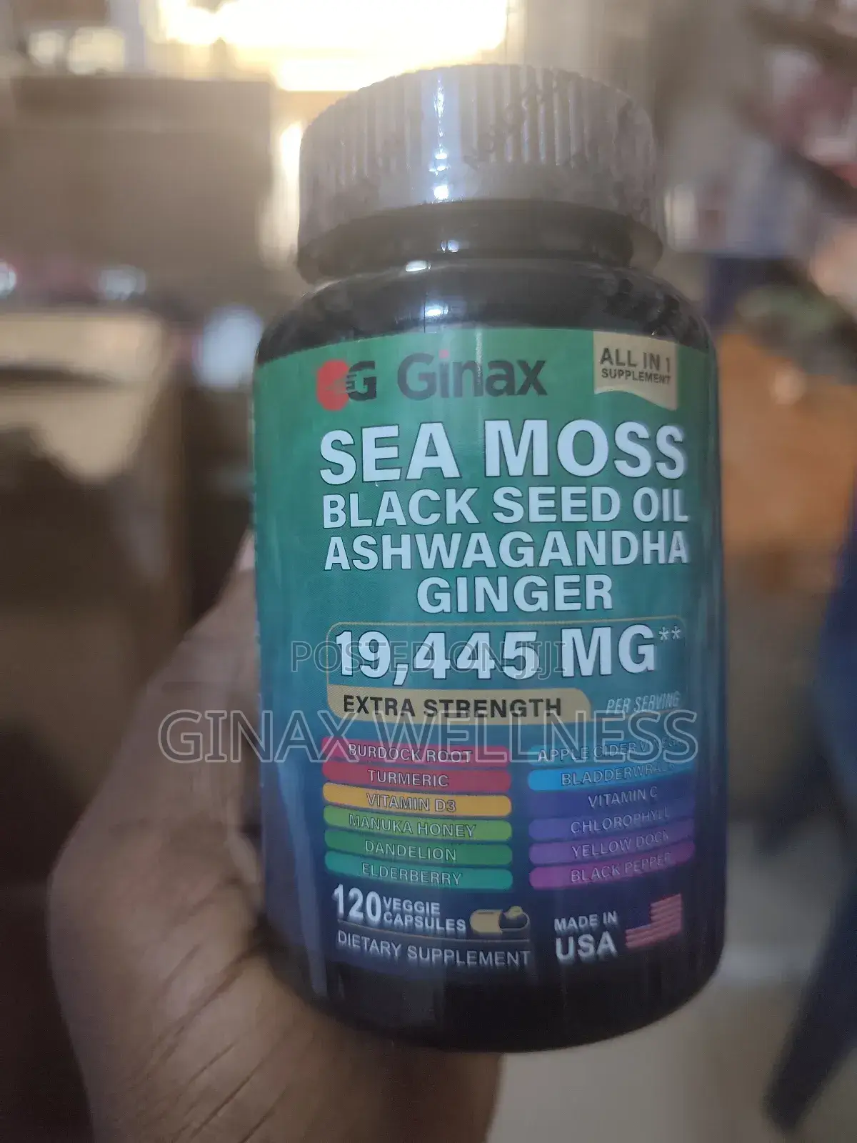 Ginax 16-in-1 Sea Moss Blend Capsule for Daily Wellness (120capsules)
