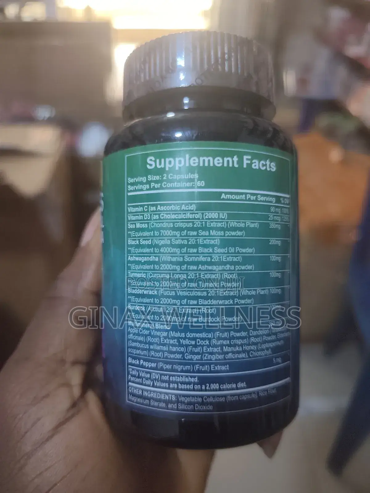 Ginax 16-in-1 Sea Moss Blend Capsule for Daily Wellness (120capsules)