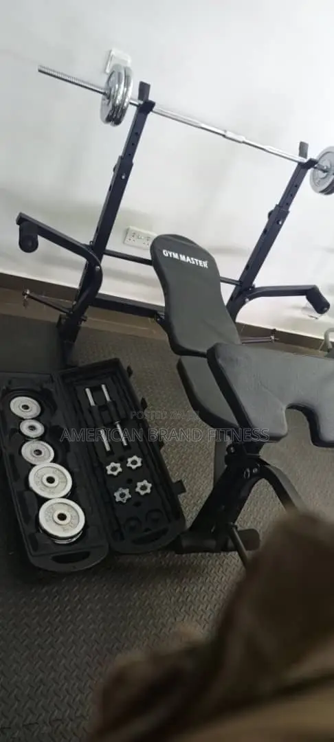 Improved Butterfly Weight Bench With 50kg Barbell and Curling Bar