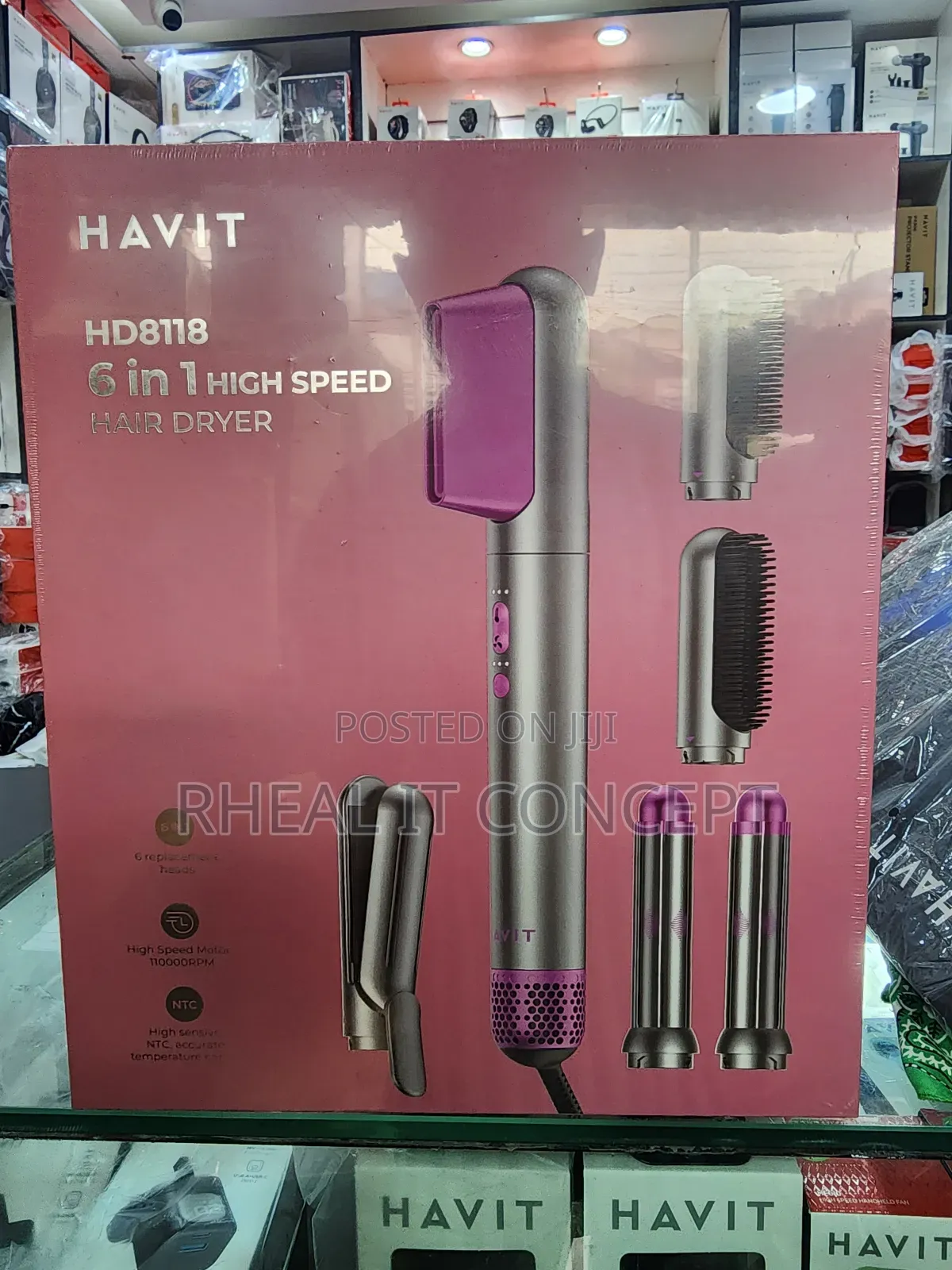 Havit Hd 8118 6 in 1 High Speed Hair Dryer