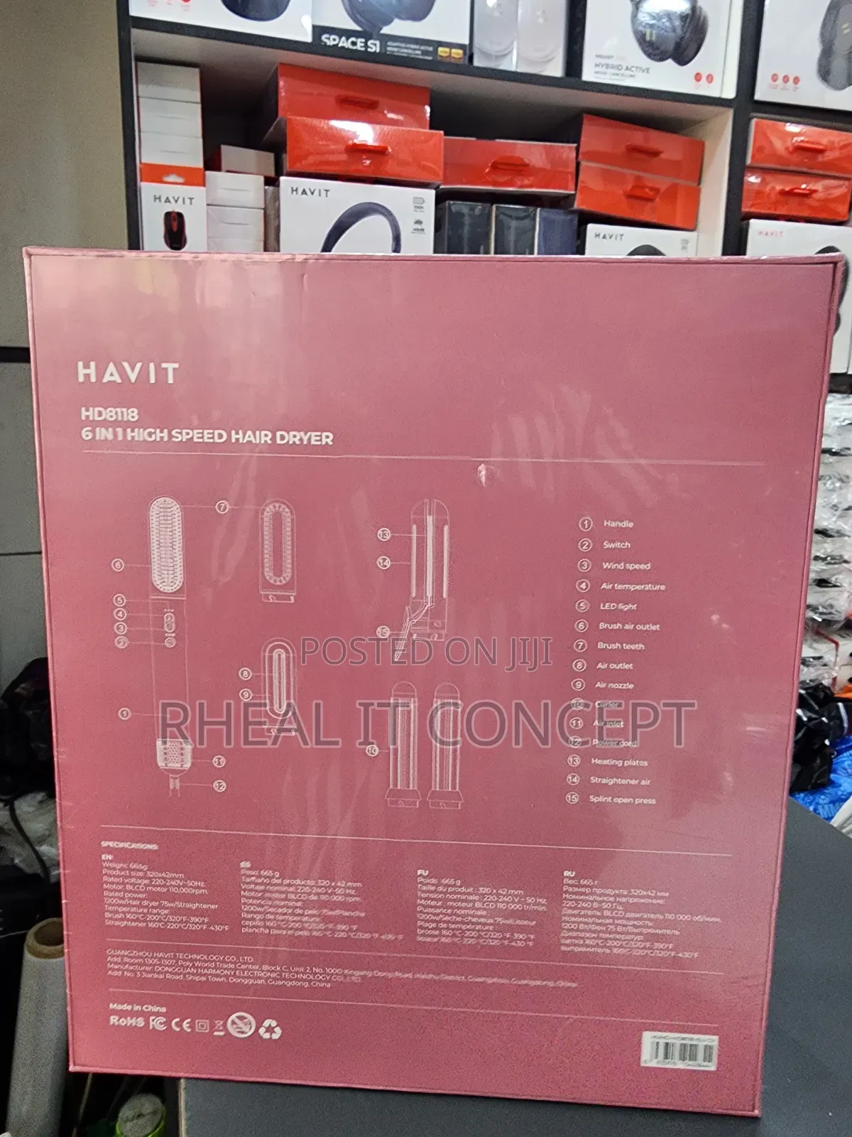 Havit Hd 8118 6 in 1 High Speed Hair Dryer