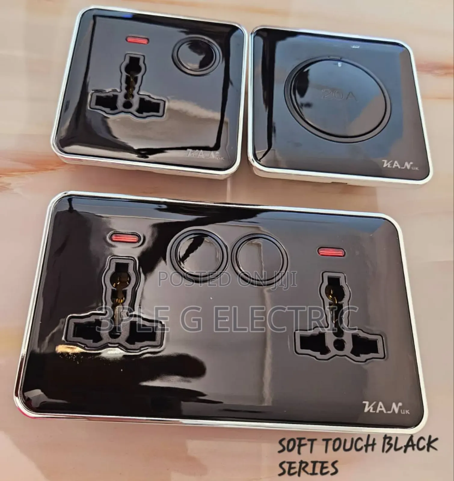 Soft Touch Black Body Switches And Socket