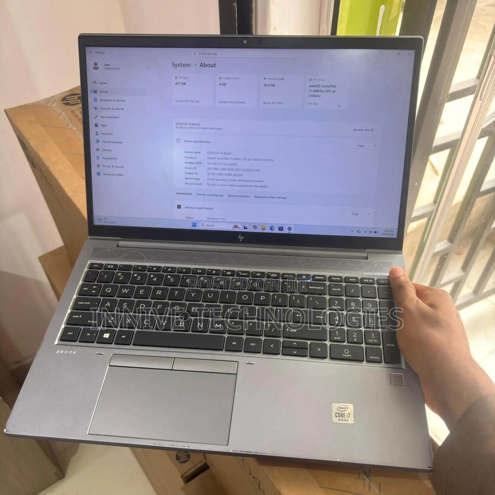 Laptop HP ZBook 15 16GB Intel Core i7 SSD 512GB