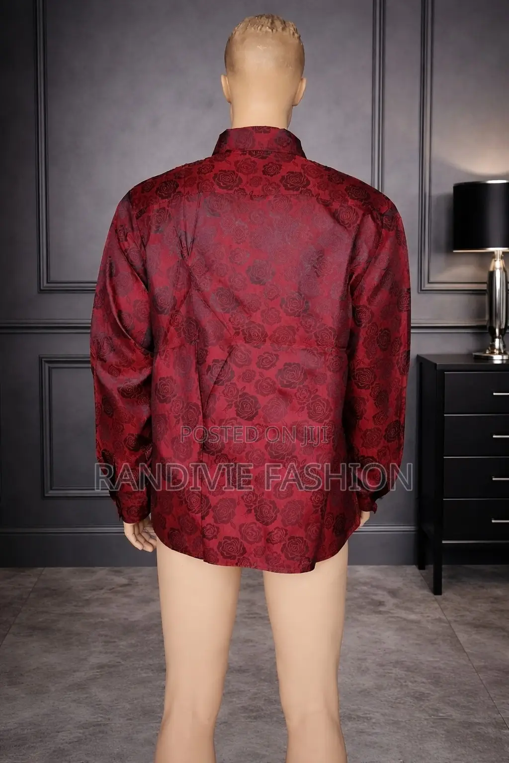 Glossy Flowers Shirt [Wine]