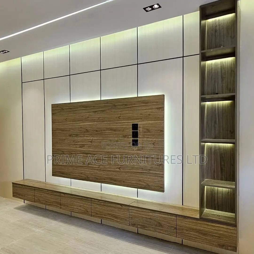 Glossy Tv Wall Unit