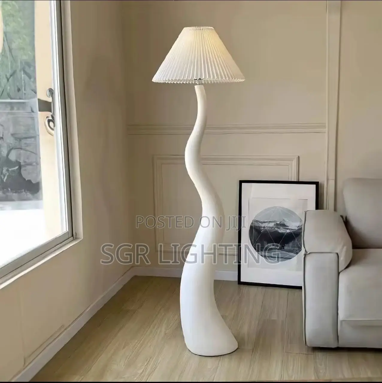 Vintage Living Room Floor Lamp Nordic Mushroom Wood Grain Light Home