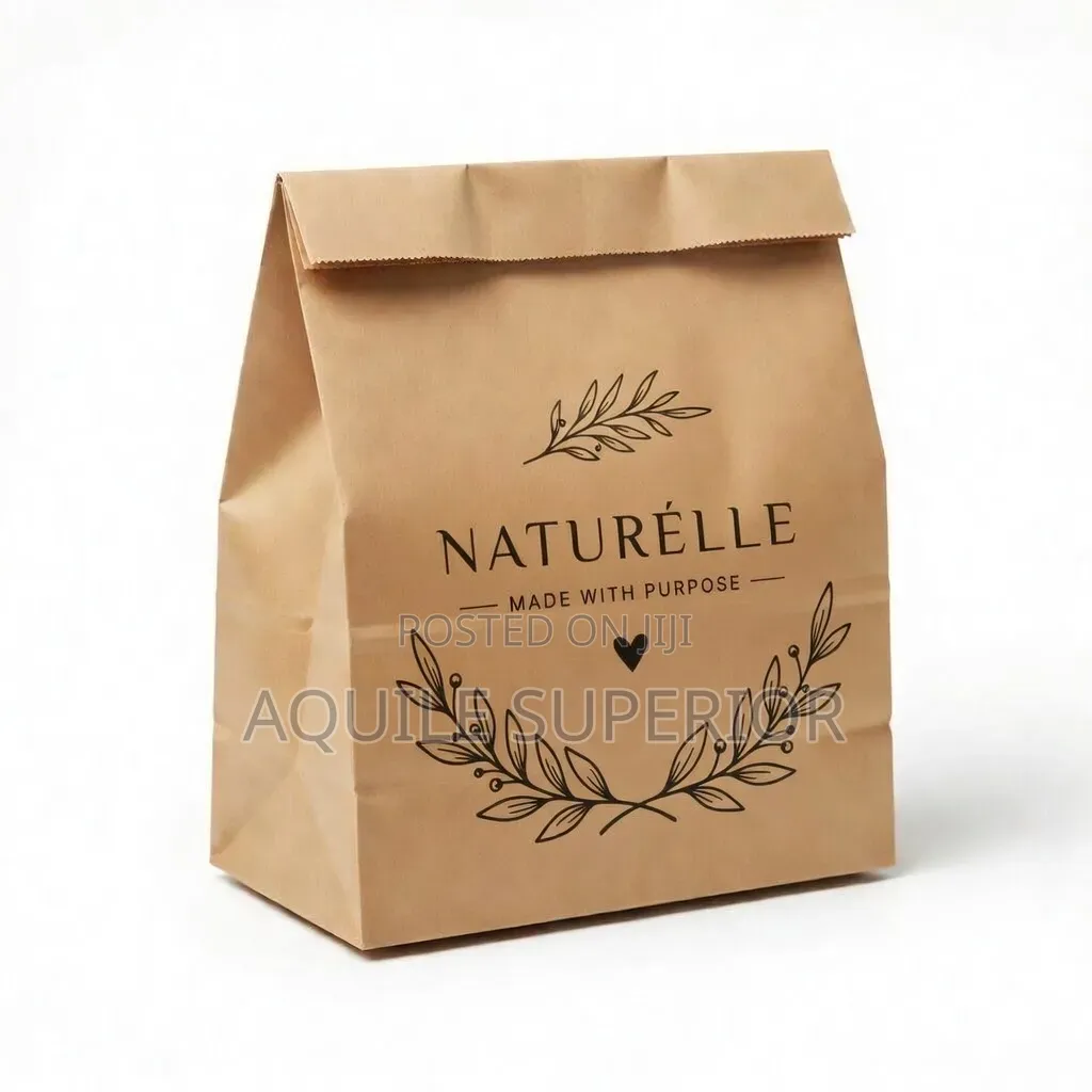 A4 Medium Craft Brown Paper Bag No Handle Landscape,110gsm, Print