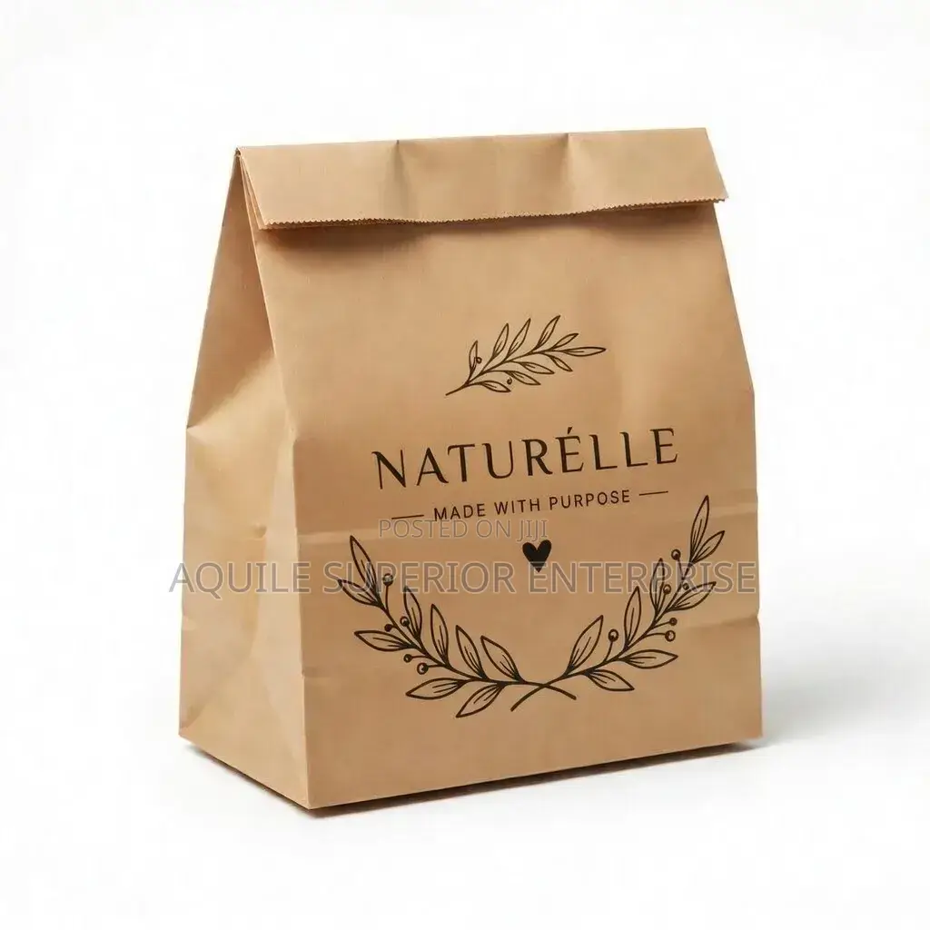 A4 Medium Craft Brown Paper Bag No Handle Landscape,110gsm, Print