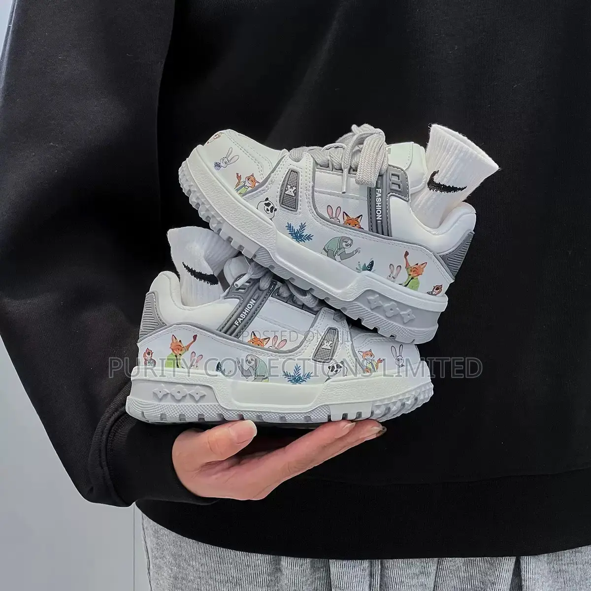 White Patterned Kicks for Kids