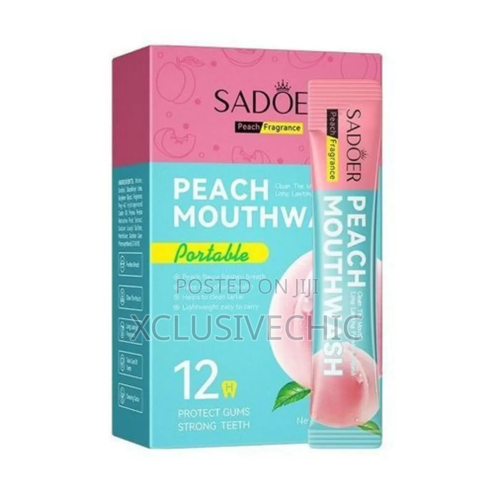 Sadoer 20pcs Fresh Breath Peach Mouthwash ( 10ml Pocket Size)